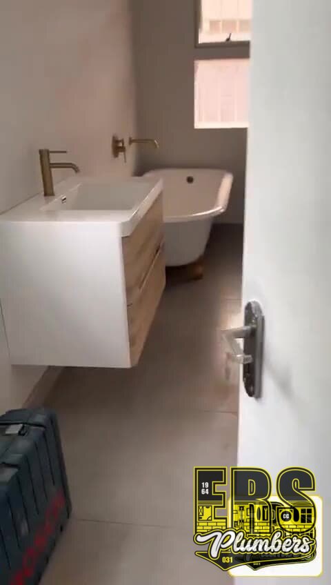 Finished bathroom plumbing work from an ERS renovation