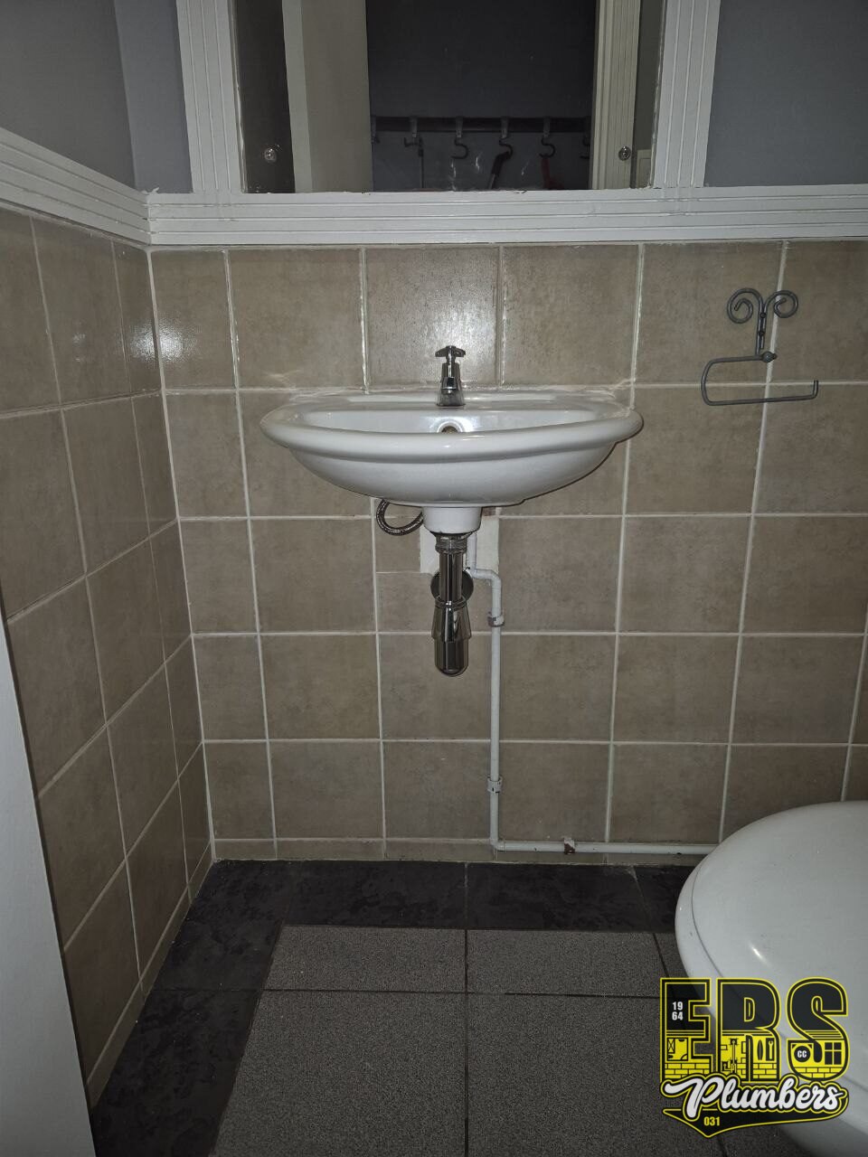 Completed basin plumbing repair by ERS Plumbers in Durban North