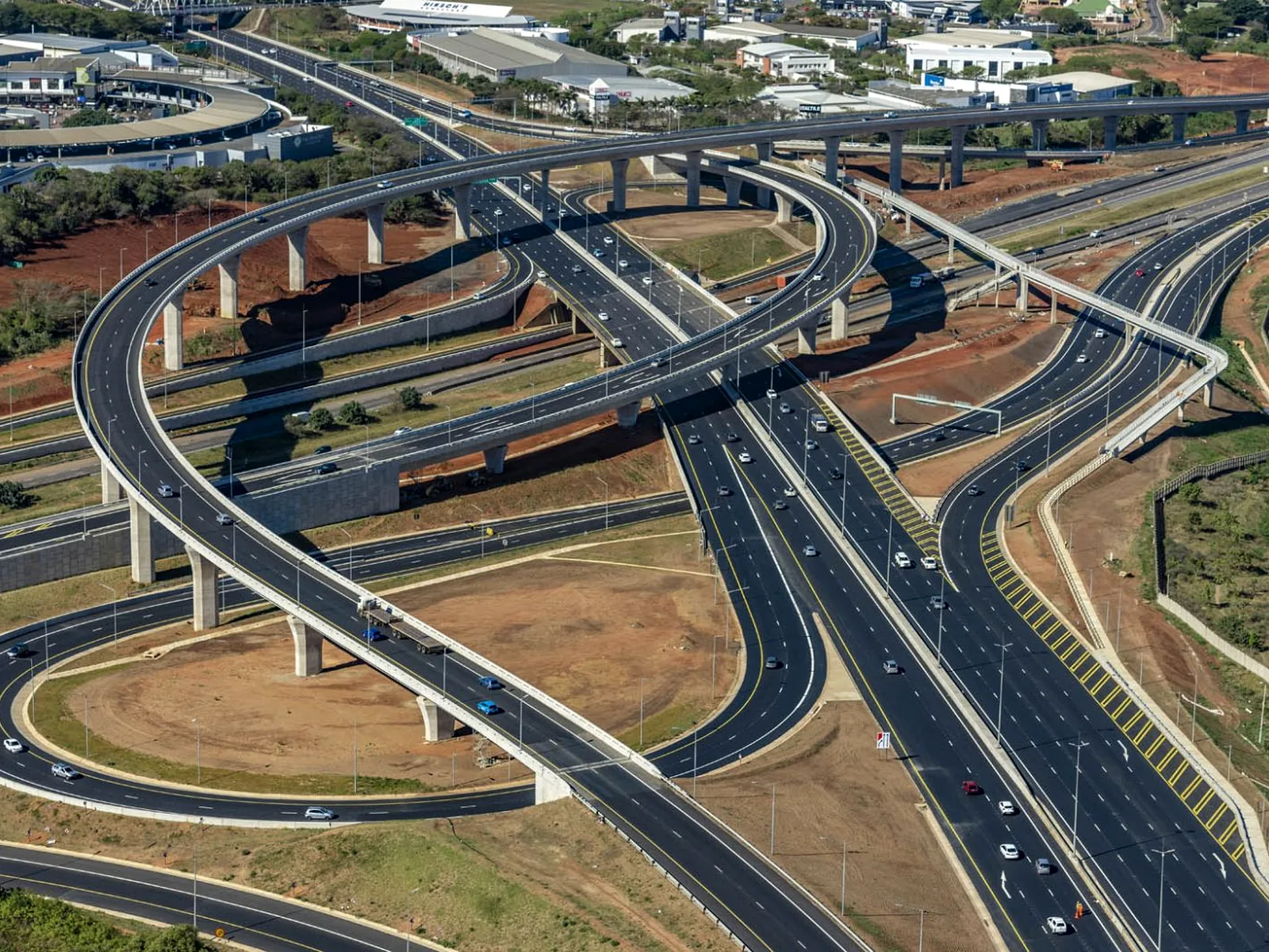 Aerial view of the Mount Edgecombe interchange