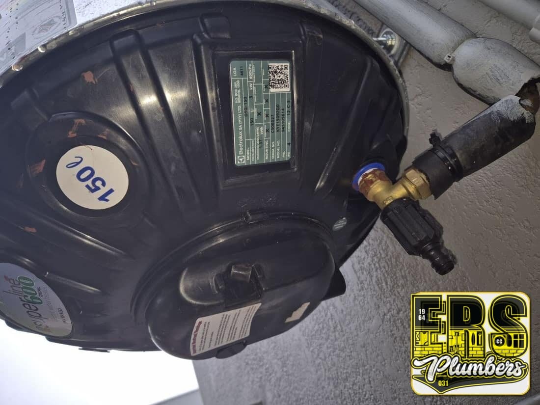 Burst geyser replaced and relocated completed by ERS Plumbers