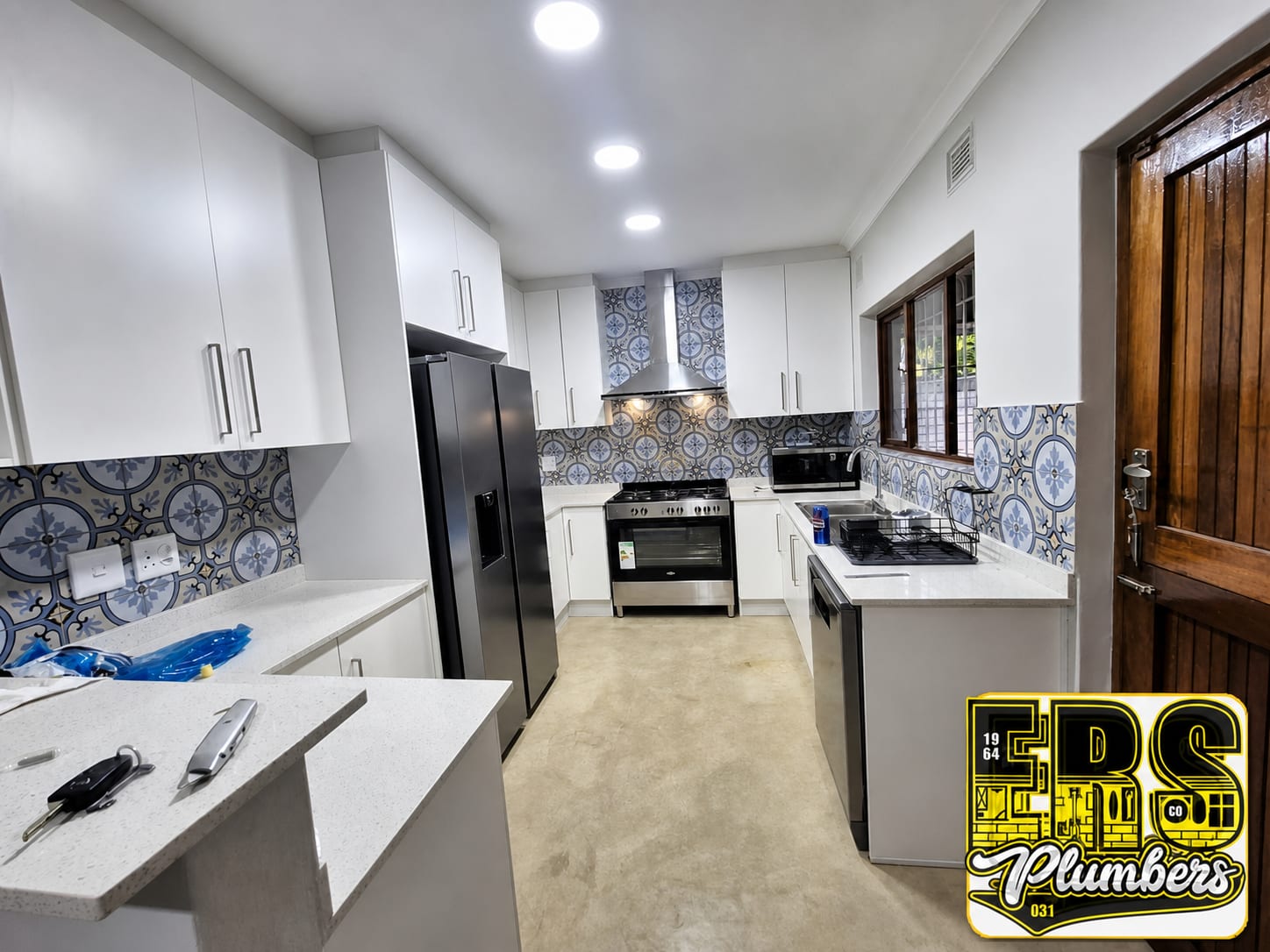 AI-restored photograph of a completed ERS kitchen renovation in Glen Anil